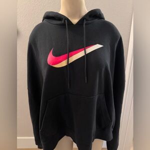 Nike Black Hoodie with Pink and Gold Swoosh
